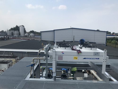 Zdjęcie przedstawiające zlecenie 'Demontaż i montaż - skraplacz wyparny NH3 w przetwórni warzyw 'Allmiz' Sp. z o.o. w Dęblinie'